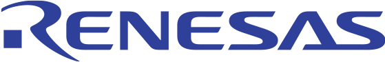 Renesas Logo - Royal blue sans-serif type