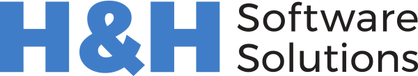 HH Software Solutions Logo - Blue and black sans-serif type